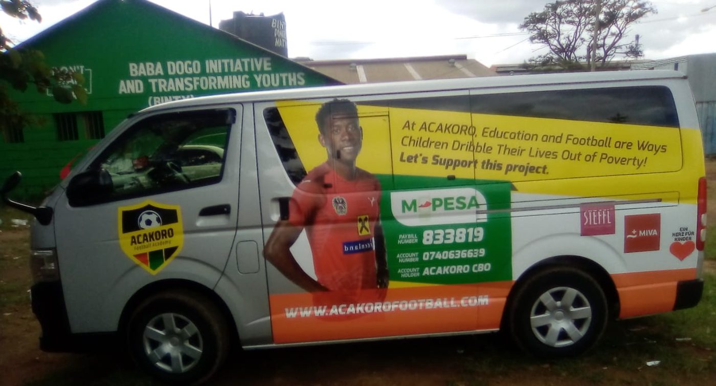 NGO branded van, wrapped in full colour vehicle branding
